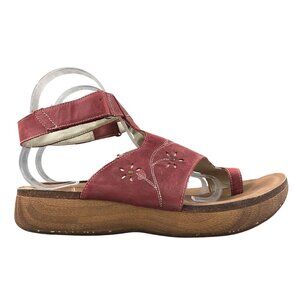 Rocky 4EurSole Women's Size 11-11.5M Bountiful Burgundy Red Leather Sandals